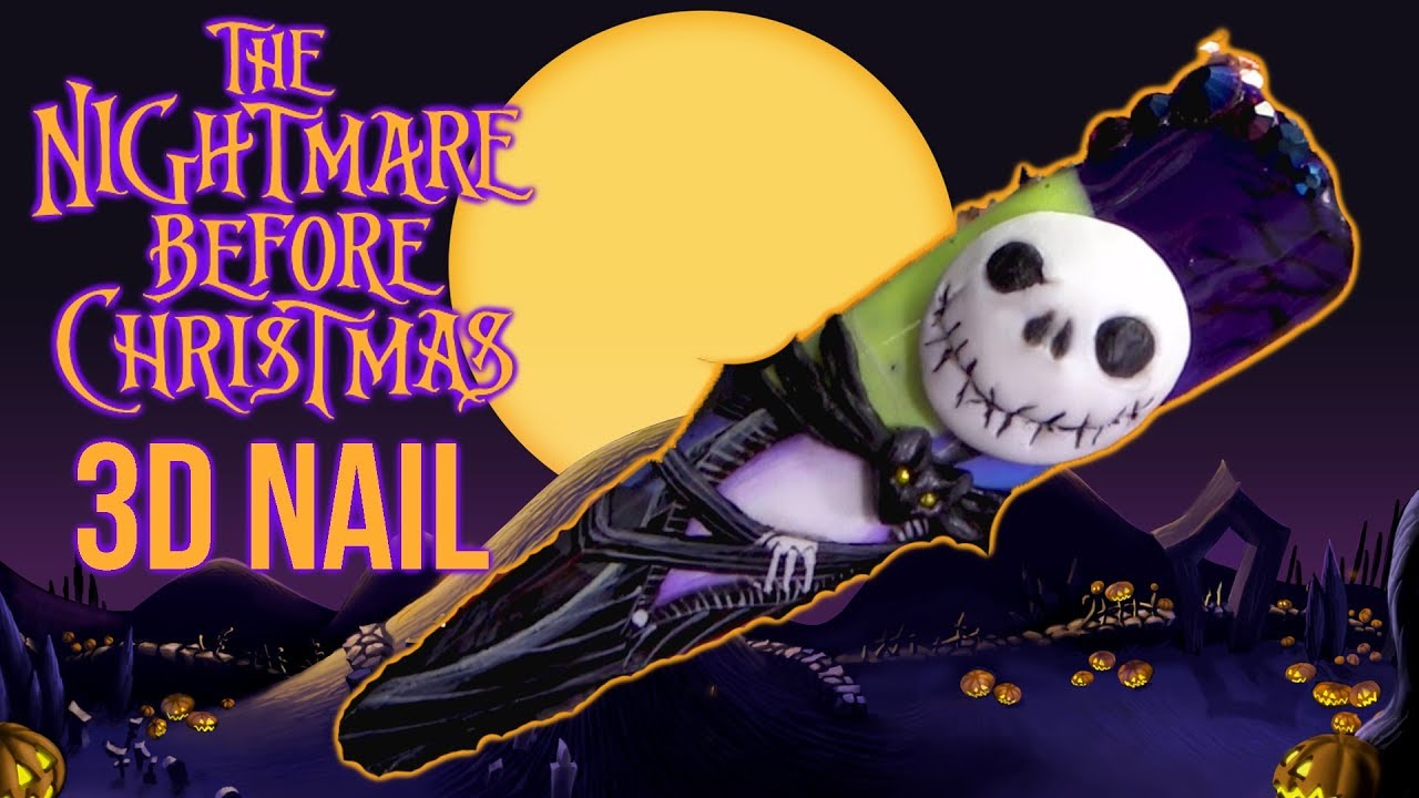 The Nightmare Before Christmas - HALLOWEEN 3D NAIL ART