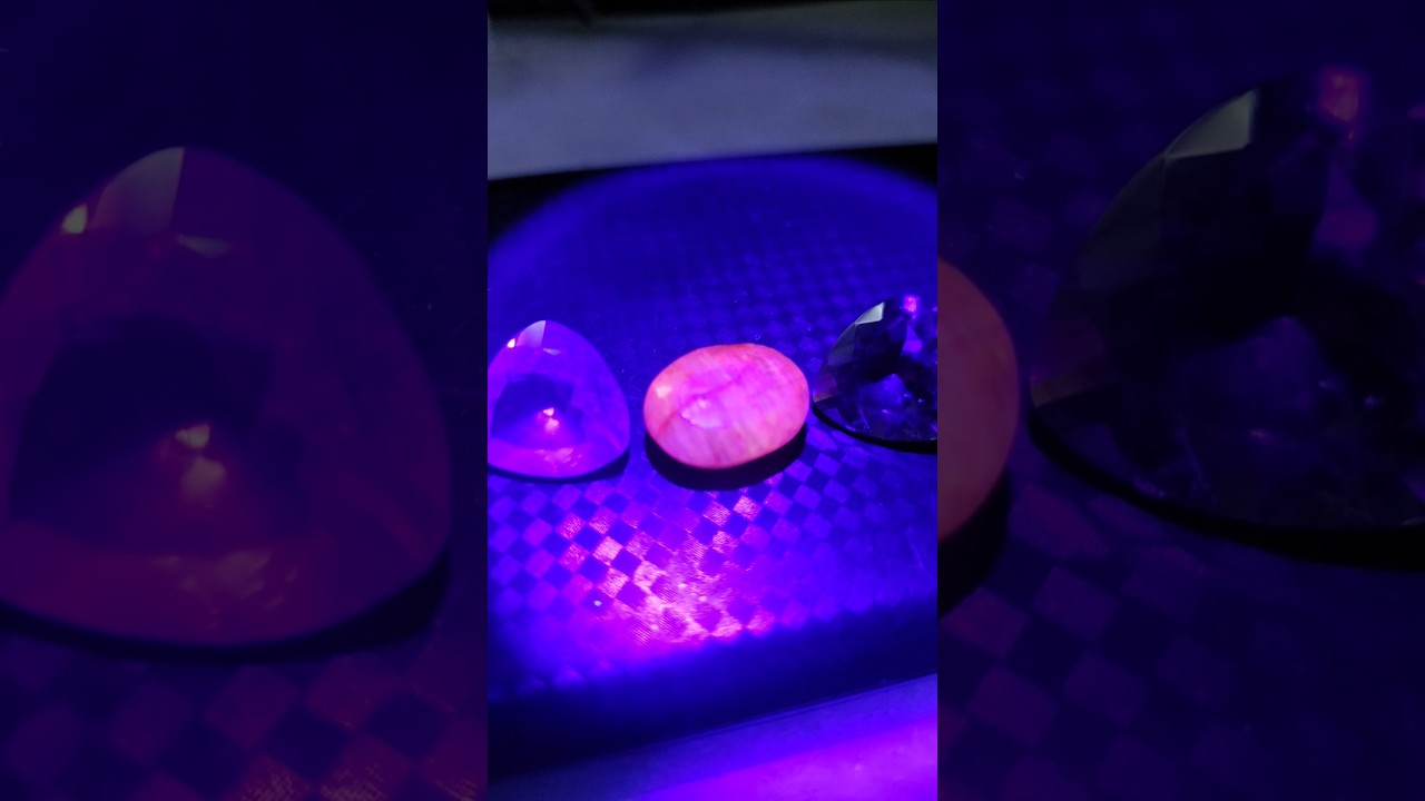 As pedrinhas reagindo a luz ultravioleta.
