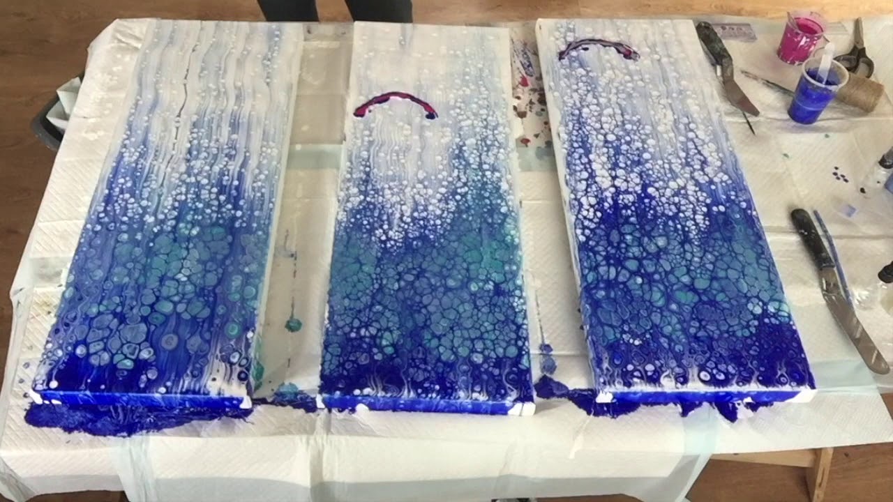 Acrylic pour - jellyfish, swipe, string pull and more...