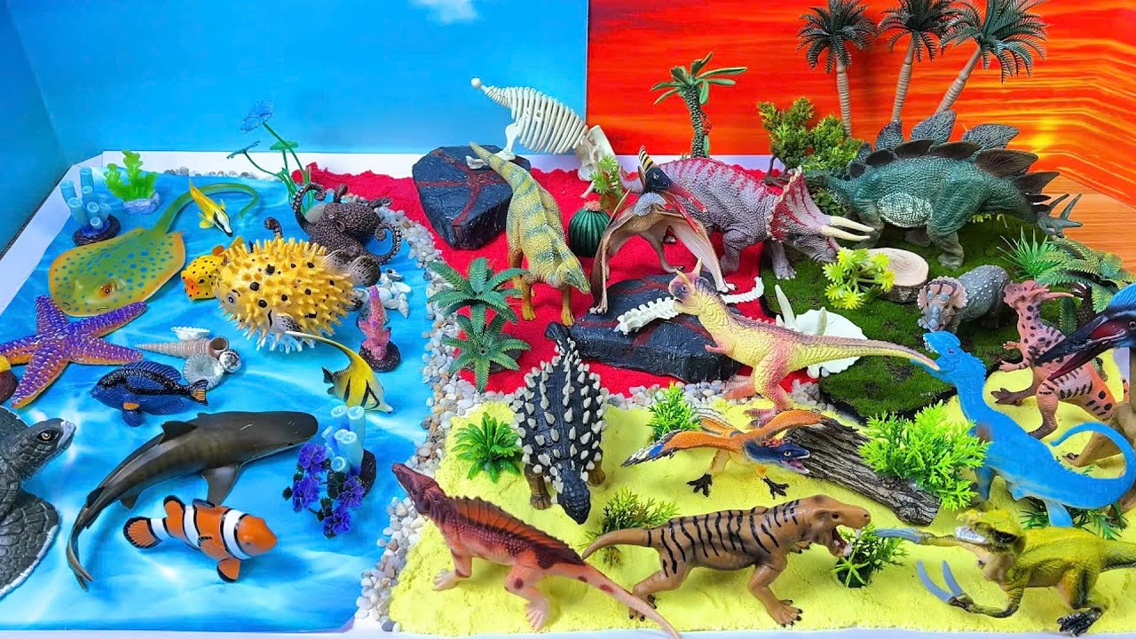 Aprende sobre dinosaurios y animales del océano | Video educativo para niños en edad preescolar