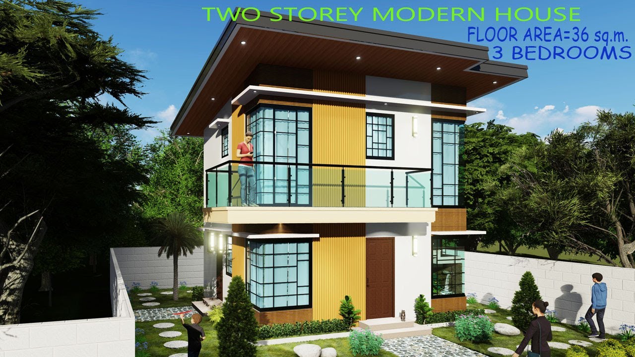 FGL Designs | Two Storey Modern House 6x6 meters 3 Bedrooms