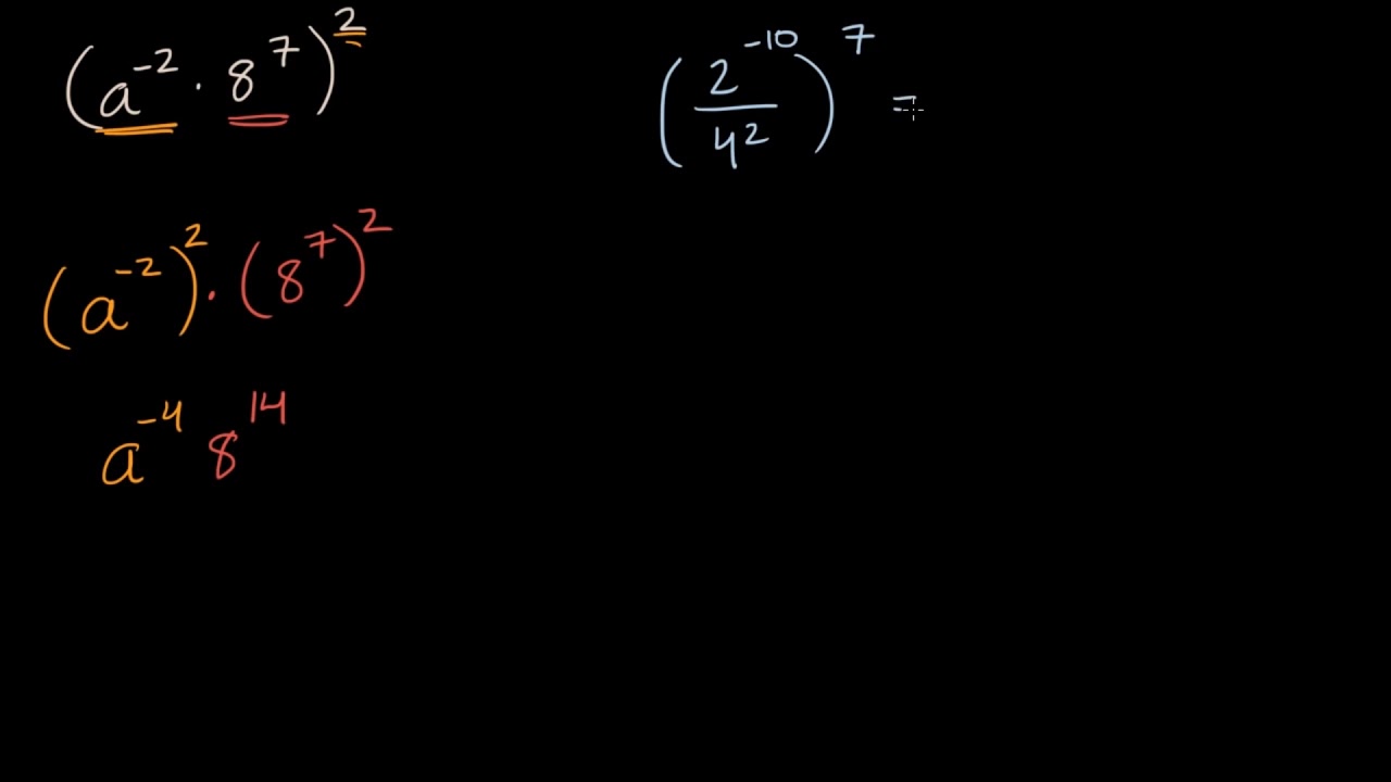 Çarpımların ve Bölümlerin Kuvvetleri (Tam Sayı Kuvvetler) (Matematik) (Cebir Öncesi)