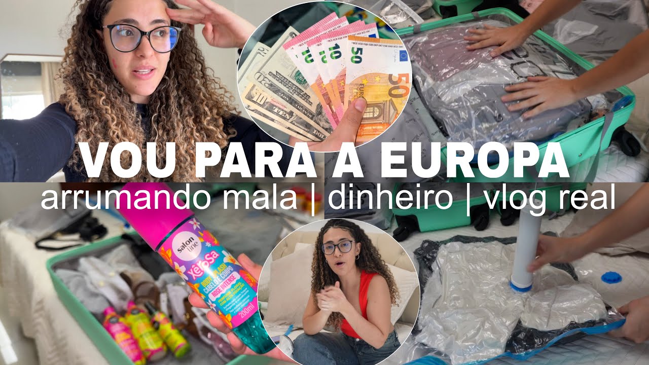 ARRUMANDO AS MALAS | vou para a EUROPA 🇫🇷🇪🇸🇮🇹😭