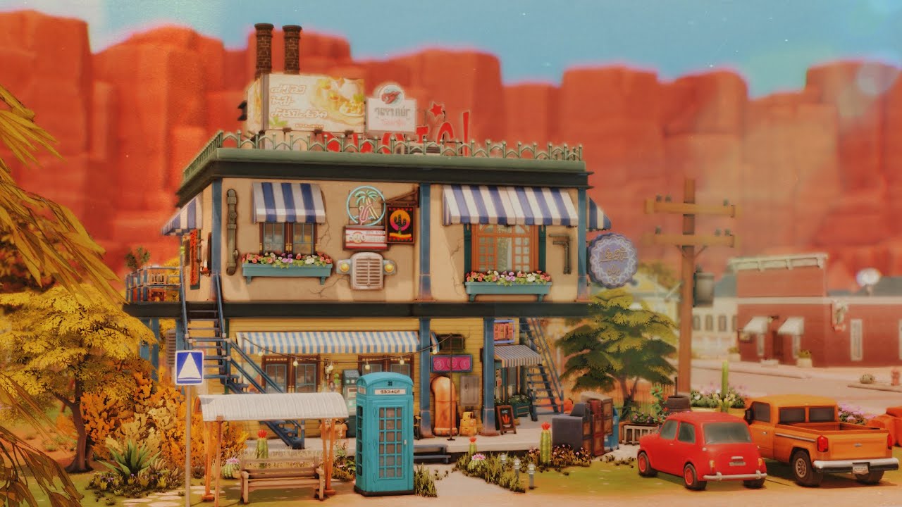 StrangerVille Diner 🍔🍟 | The Sims 4 - Stop Motion Speed Build (No CC)