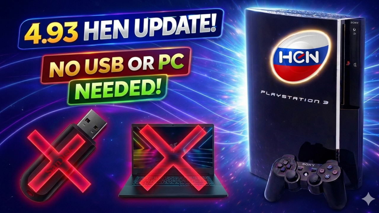 Как обновить консоль PS3 с HEN до новой версии 4.93 без ПК/USB 2026!