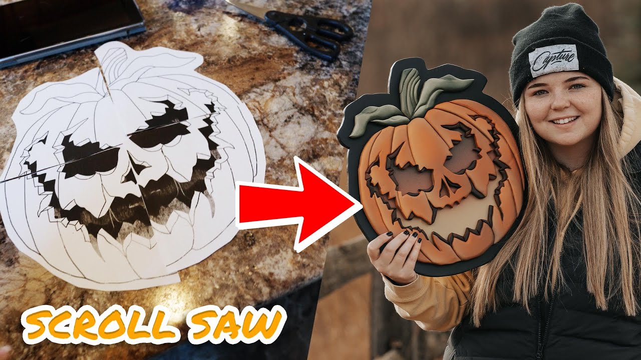 Making a Sign with a Scroll Saw | SPOOKY PUMPKIN!