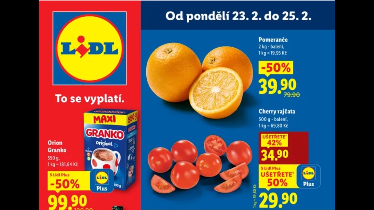 LIDL  Akční leták OD PONDĚLÍ  23.02  - 25.02.2026  TV verze