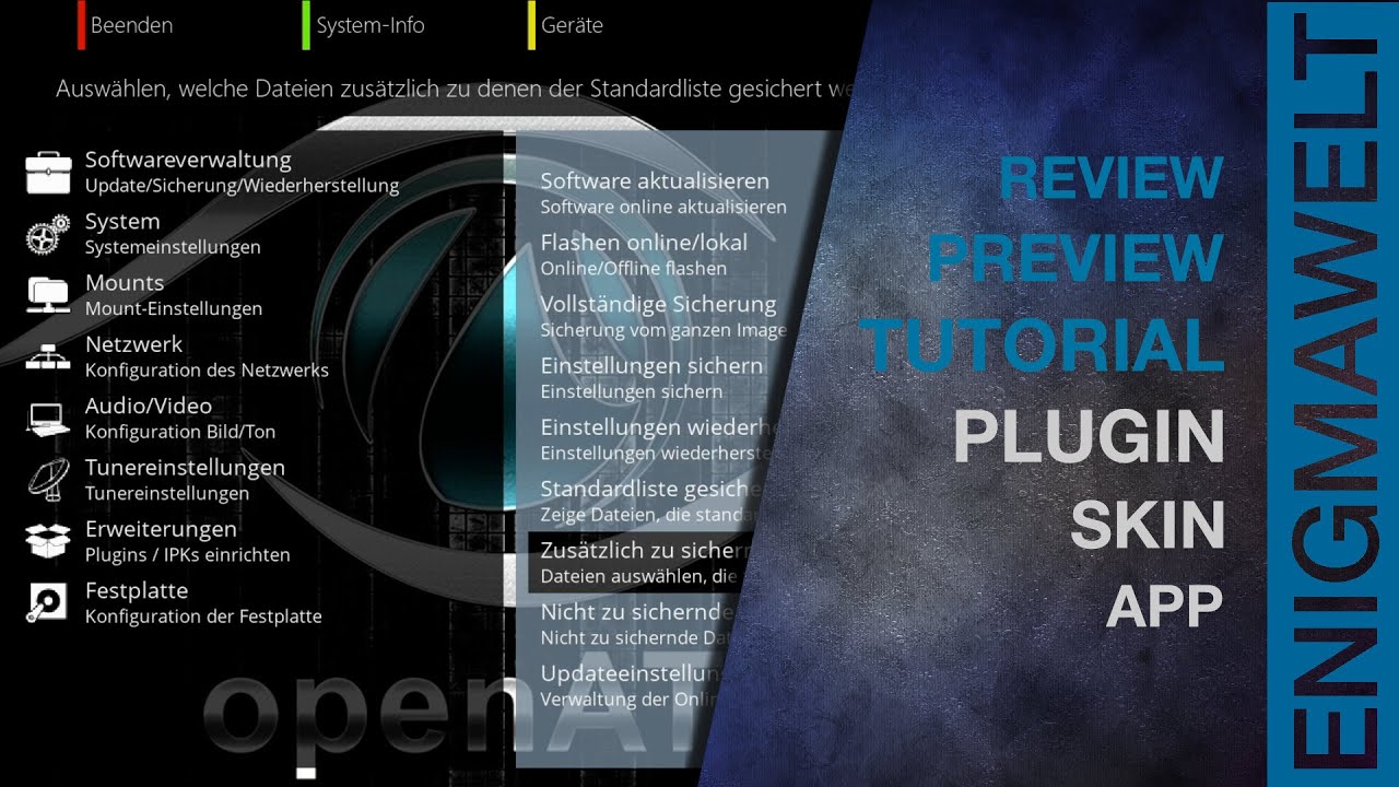 A-Z OpenATV - Schnellstartmenü | Deutsch