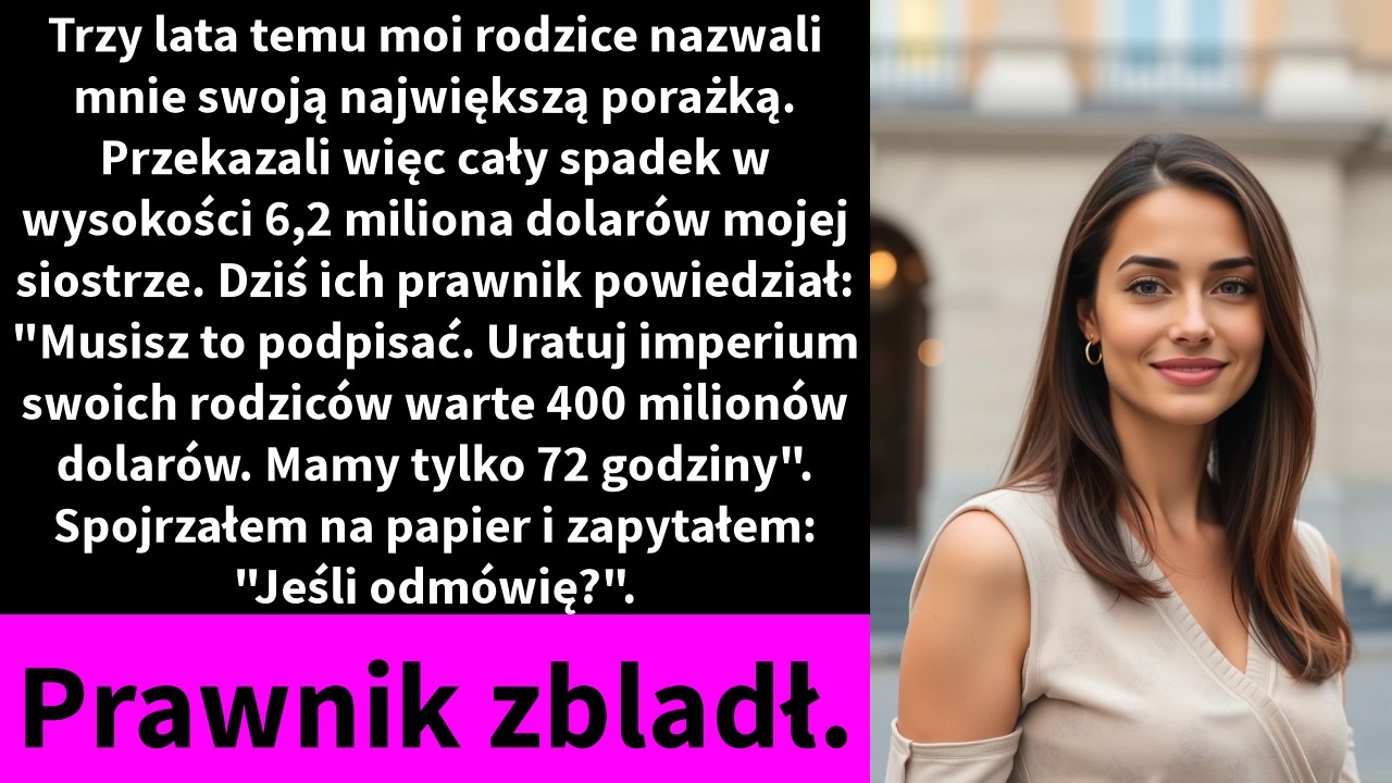 Trzy lata temu moi rodzice nazwali mnie swoją największą porażką. Przekazali więc cały spadek
