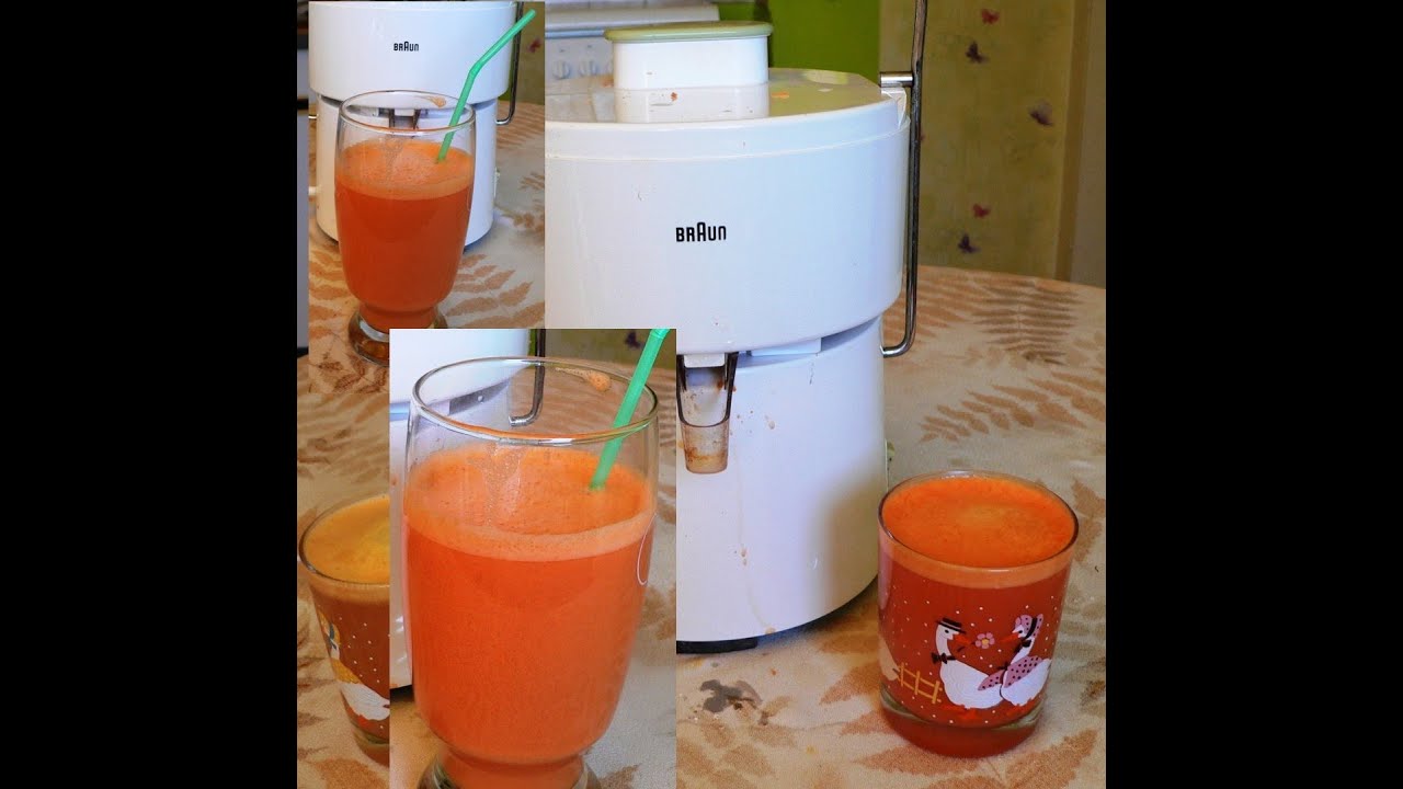 Functional check  Juicer BRAUN  MP32 .We make Juice from Apples and Carrots