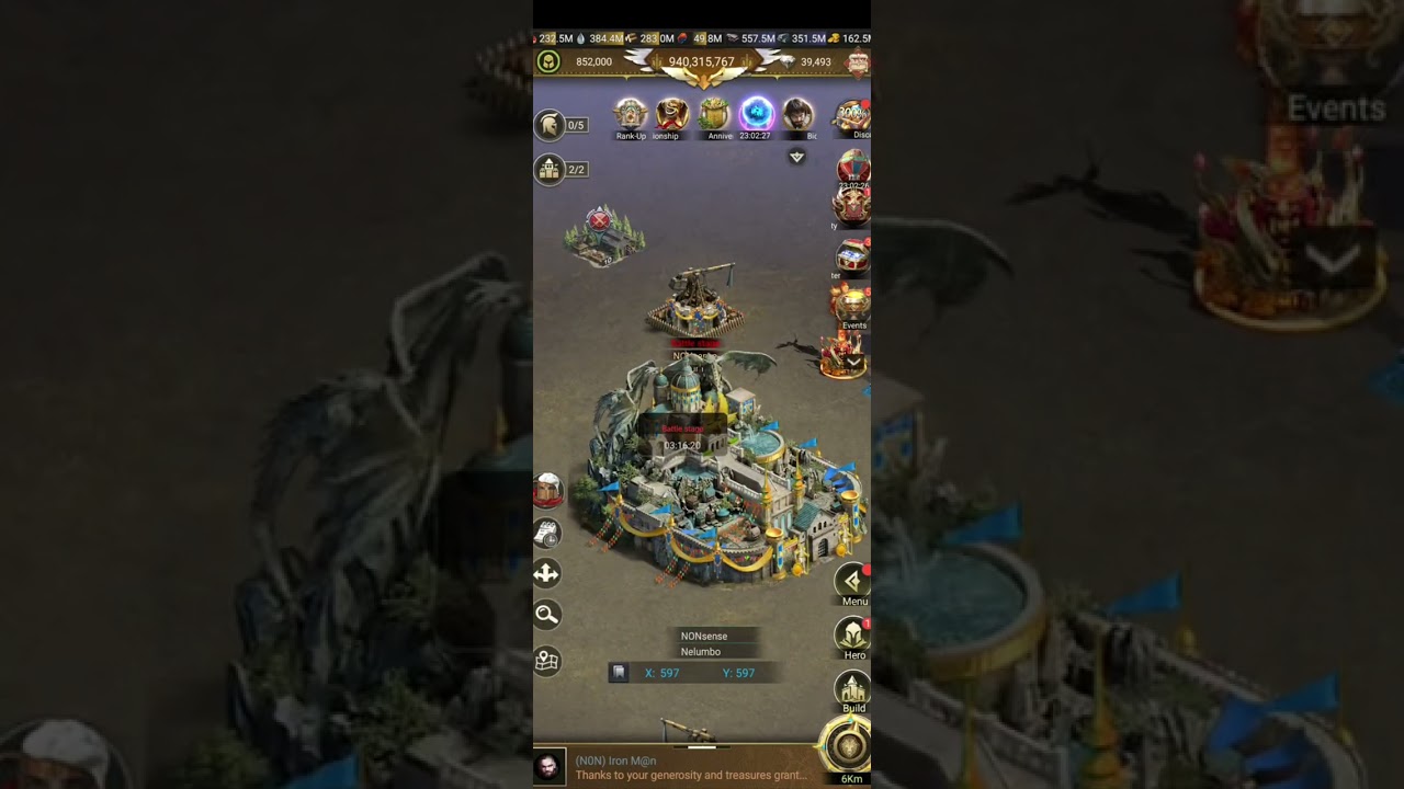 205 vs 135 throne battle and KE #riseofcastles #killevent #games #videogames #purenonsenseandfun 