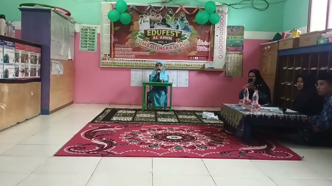 AlhamdulilLaah dapat mengikuti LOMBA TAHFIDZ (Menghafal) al-Qur'an Tingkat TK B.