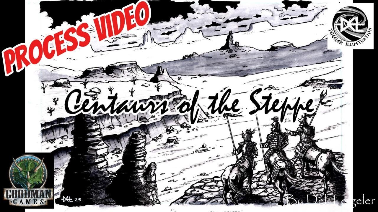 Centaurs of the Steppe for Goodman Games Terror from the Underdeep illustration by Del Teigeler