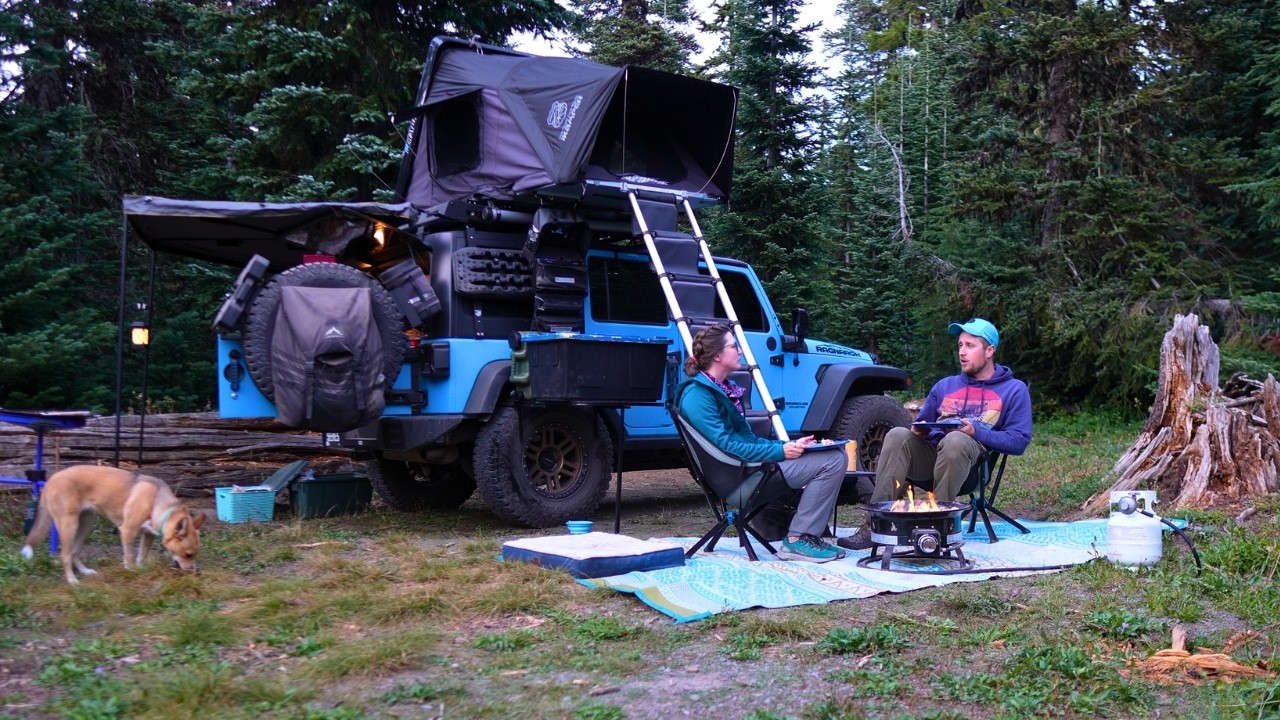 ASMR Couple Camping with Jeep Wrangler at Mount Hood, Washington | iKamper | Relaxing Sounds