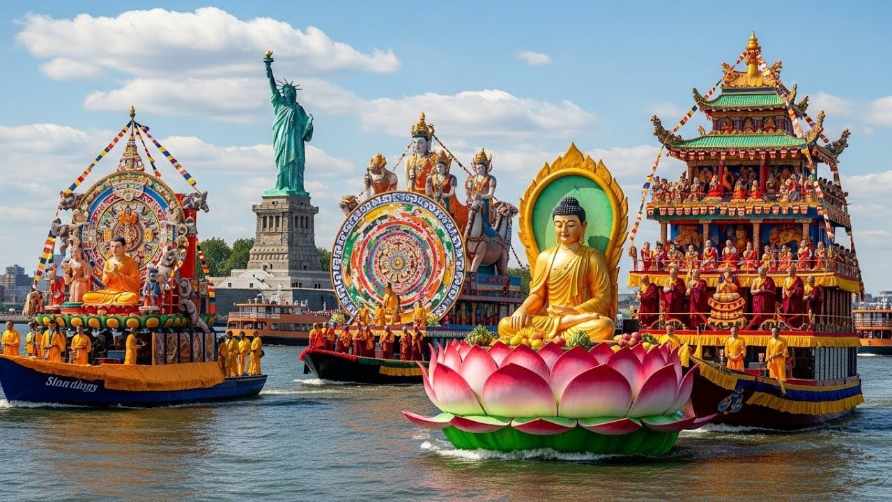 Buddhist Parade River N.Y.C 2026: Massive Floating Buddha Procession Shocks N.Y.C | FULL EVENT