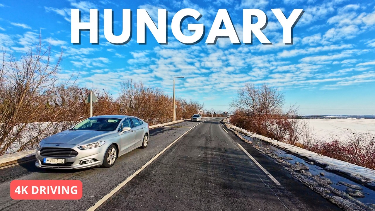 Snowy Drive Along Lake Balaton ❄️ | Balatonakarattya to Tihany | Winter 4K