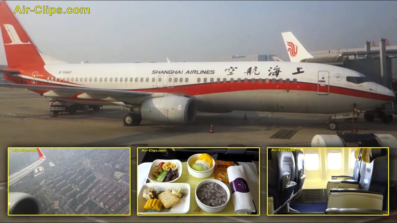 Shanghai Airlines Boeing 737-800 Business Class Shanghai to Shenzen [AirClips full flight series]