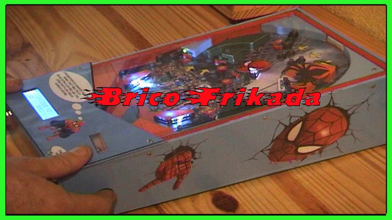 mini pinball electronico casero con arduino Spiderman