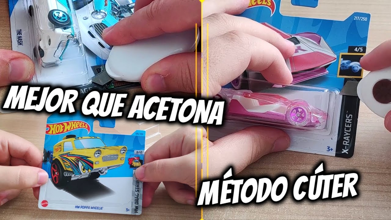 Abrir Hot Wheels SIN DAÑAR BLÍSTER con CÚTER, ¿MEJOR que ACETONA?
