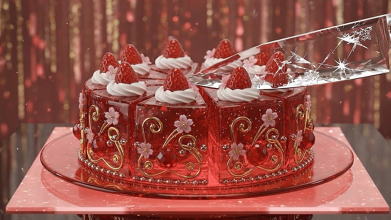 【ASMR】12 Birthstone Crystal Cakes Cutting 💎｜ガラス宝石ケーキ 切る音 (No Talking)