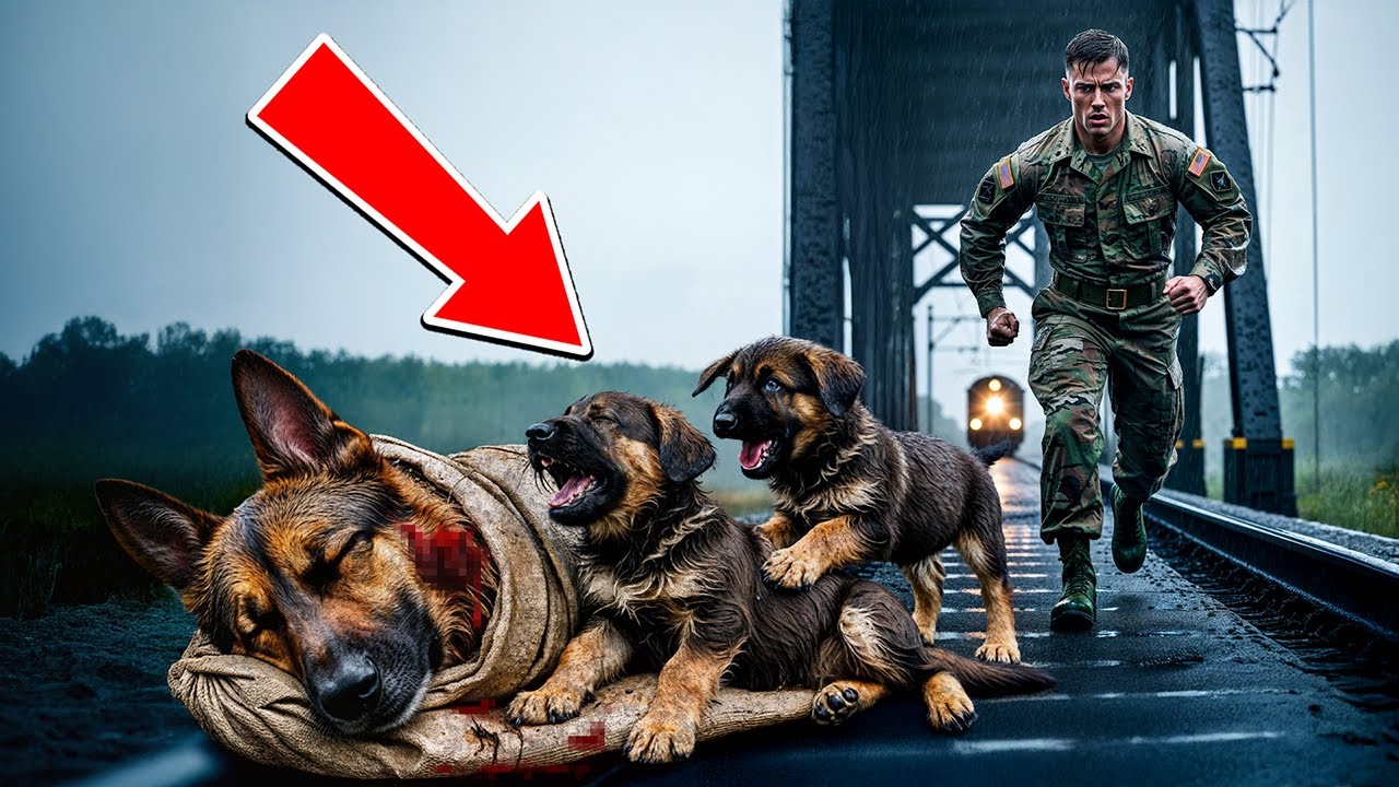 U.S. Marine Saw 3 Poor German Shepherd Tied To The Train Tracks, What He Did Left You On Tears.