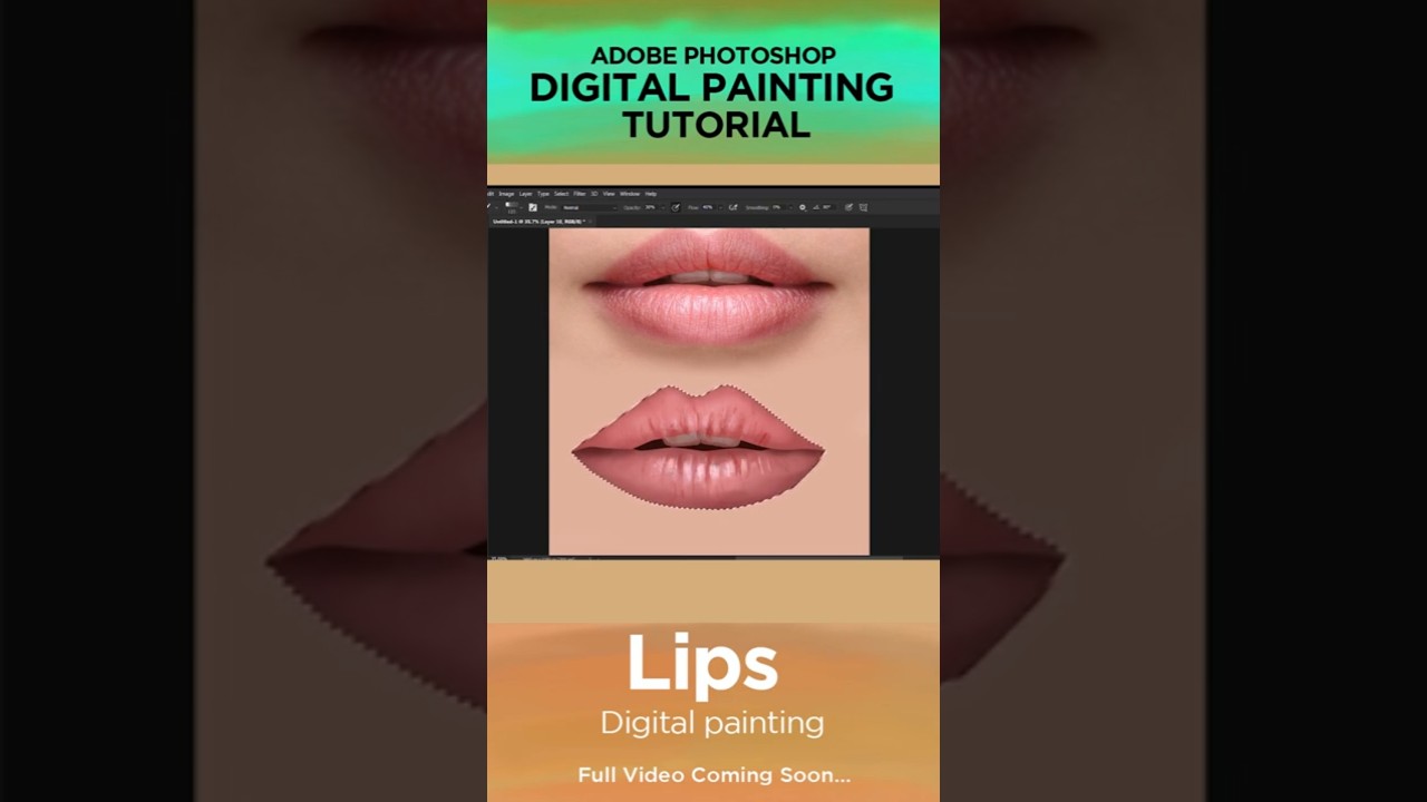 lips digital painting in Adobe Photoshop 2021.