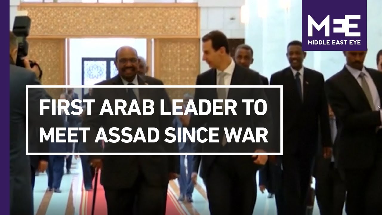 Sudan's President Omar al-Bashir is the first Arab leader to visit Syria's Bashar al-Assad since war