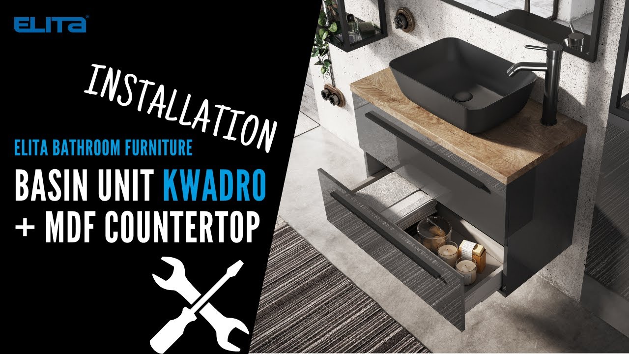 INSTRUCTIONAL VIDEO (Installation): basin unit Kwadro + MDF countertop