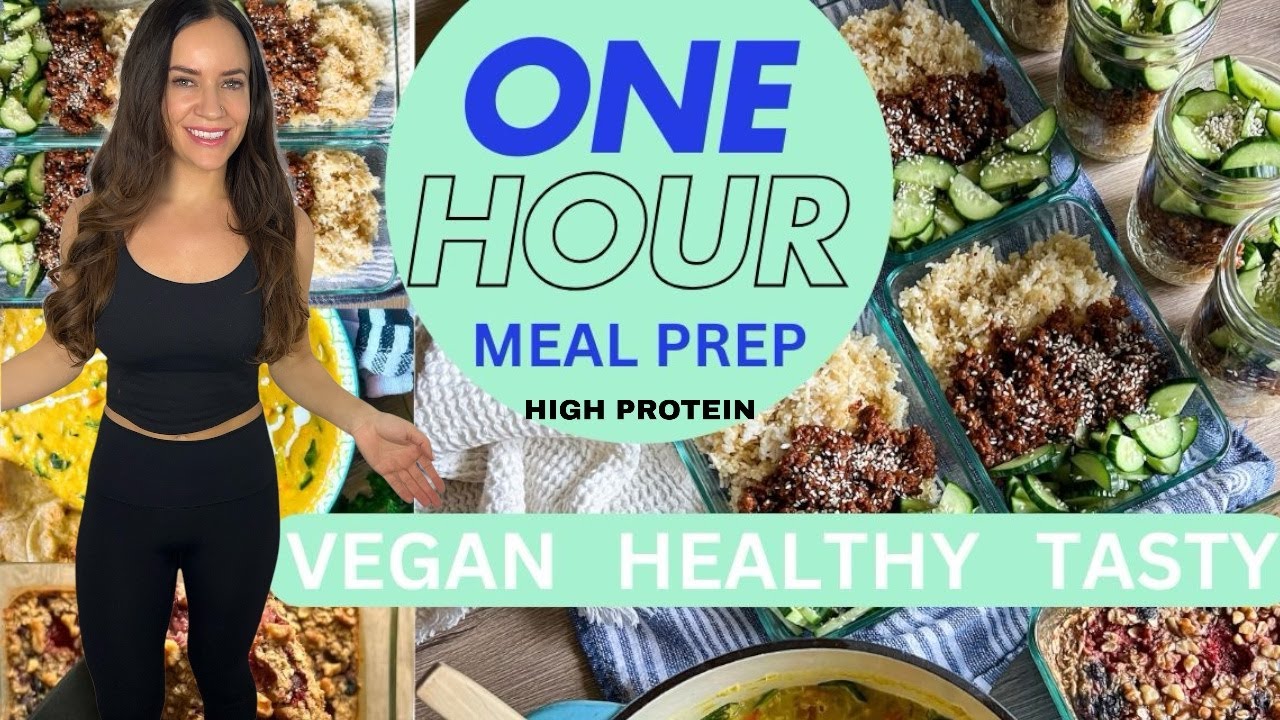 1 Week of Healthy High-Protein Vegan Meal Prep in 1 hour! 💪