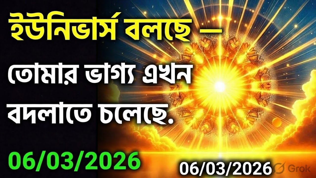০৬ মার্চ মহাবিশ্ব বার্তা।ইউনিভার্স বলছে — তোমার ভাগ্য এখন বদলাতে চলেছে....!#angel