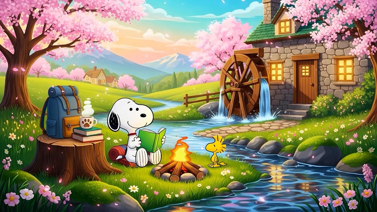 🌿 Snoopy’s Spring Quiet Countryside 🌸 Soft Lofi Study Music 📖 Cozy Lofi for Chill & Relaxing