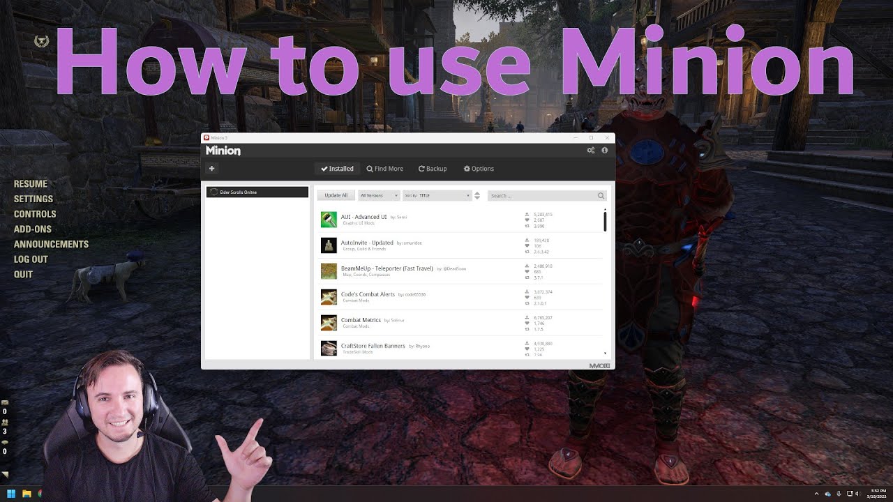 How to use Minion to install Addons in ESO