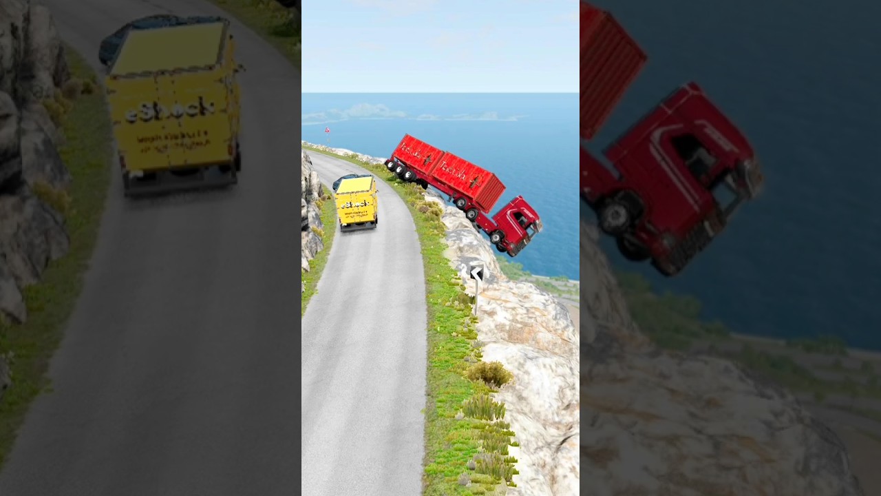 Insane Highway Crash |#222  Realistic BeamNG.drive Car Crashes #Shorts