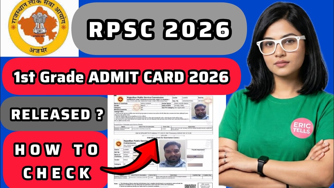 rpsc 1st grade admit card 2026 | rajasthan school lecturer admit card 2026 