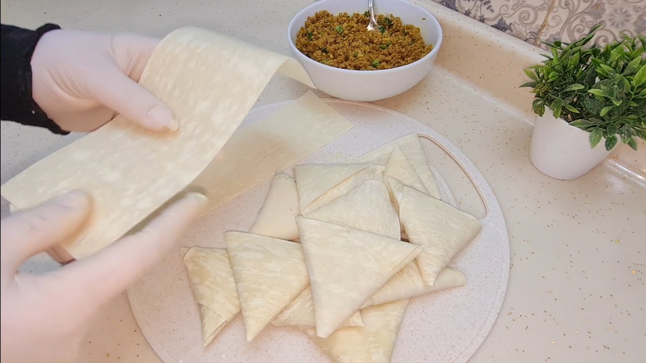 سمبوسة  اللحم بالقلاية الهوائية