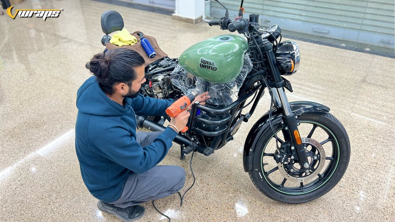 Royal Enfield Meteor 350 PVC PPF Application / Meteor Modification  @VwrapsSikar