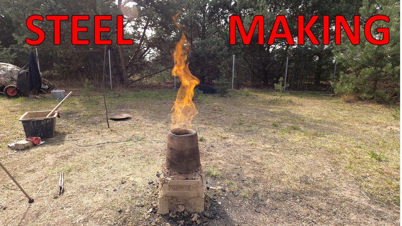 Resmelting bloomery iron gromps and making steel.