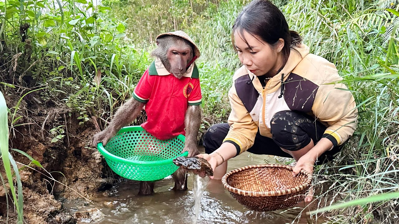 ABU had fun catching snails with Mom! A Great experience!