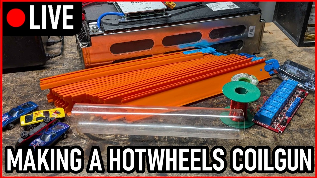 [LIVE] Building an Electromagnetic Accelerator to blast Hotwheels Cars through the drywall