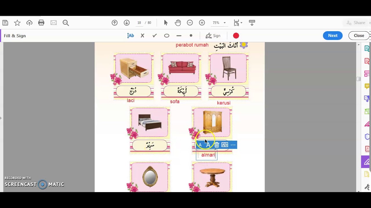 BAHASA ARAB - TAHUN 3 - PERALATAN RUMAH #2