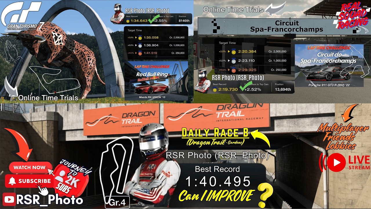 GT7 Gran Turismo 7 Vert ⏱️Time Trials are GOLD, NEW⏱️One Soon, Can I Improve Daily Race B Quali-Lap?