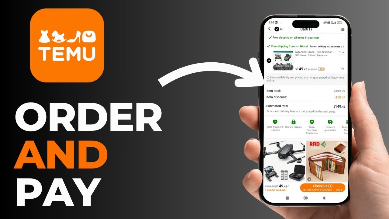 How to Order and Pay on the Temu App:  Step-by-Step Guide!📲🛍️ #TemuShopping #EasyCheckout #ShopSmart