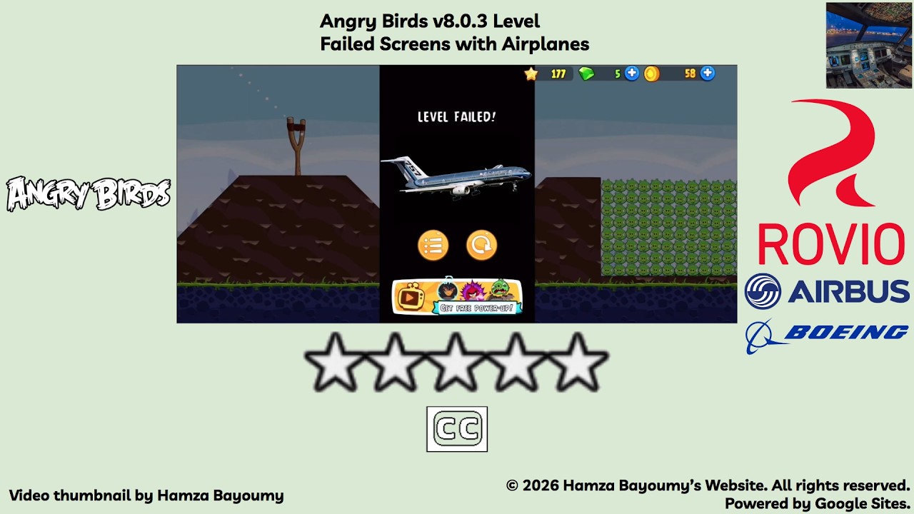 Angry Birds v8.0.3 Level Failed Screens with Airplanes