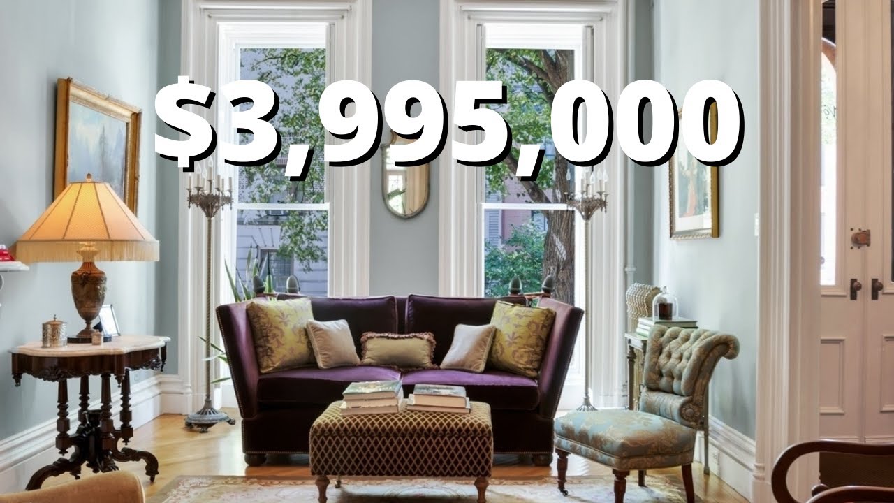 Inside a $3.995 Million Clinton Hill, NYC Townhouse | Tall Windows, High Ceilings, Crown Moldings
