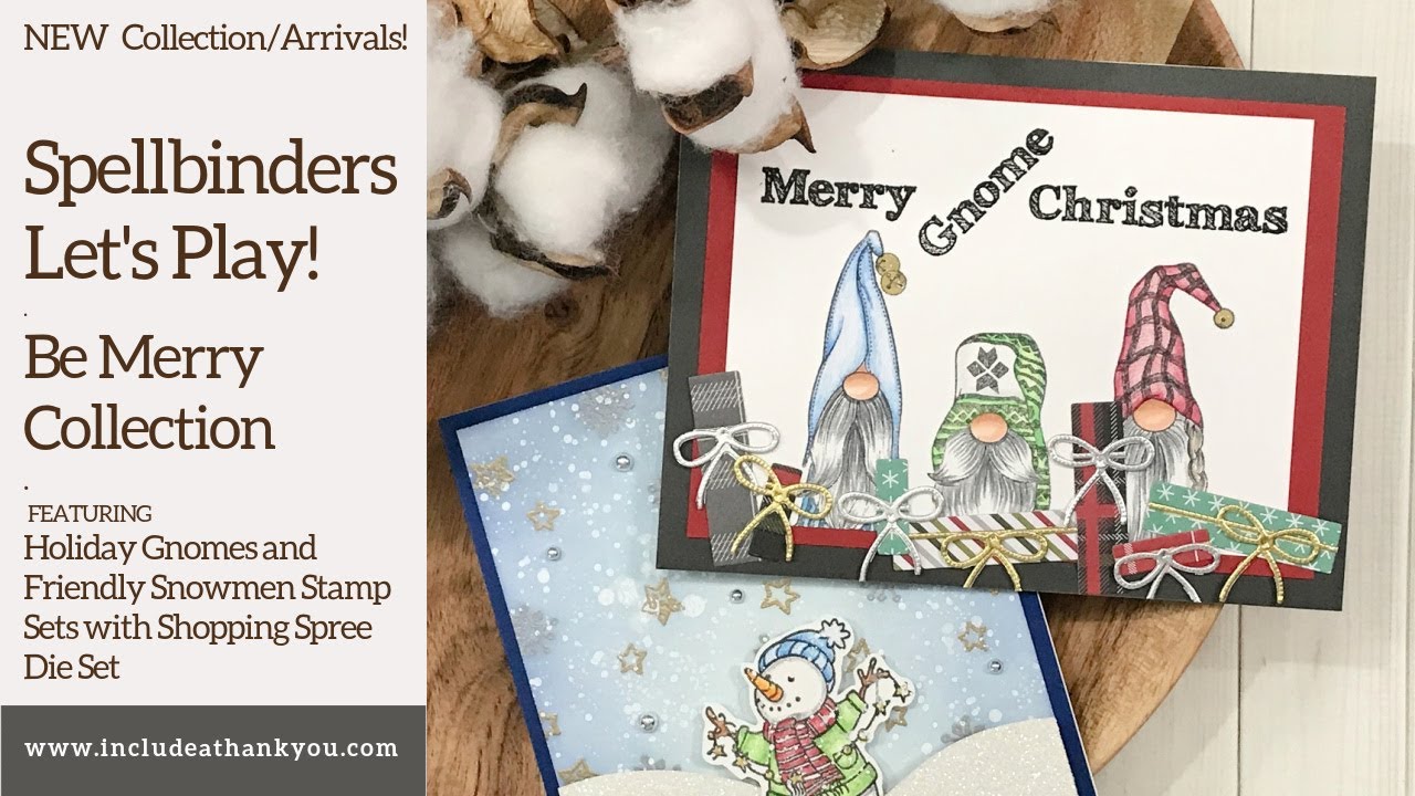 2 Cards - 3 Stamp & Die Sets! | Spellbinders NEW Collection - Be Merry | Mix and Match you Stash!