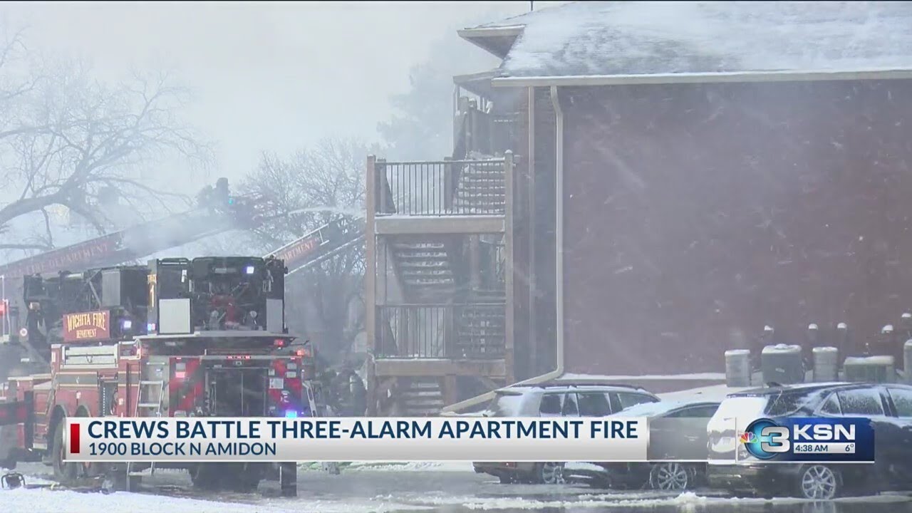 Firefighters battle 3-alarm fire at north Wichita apartment