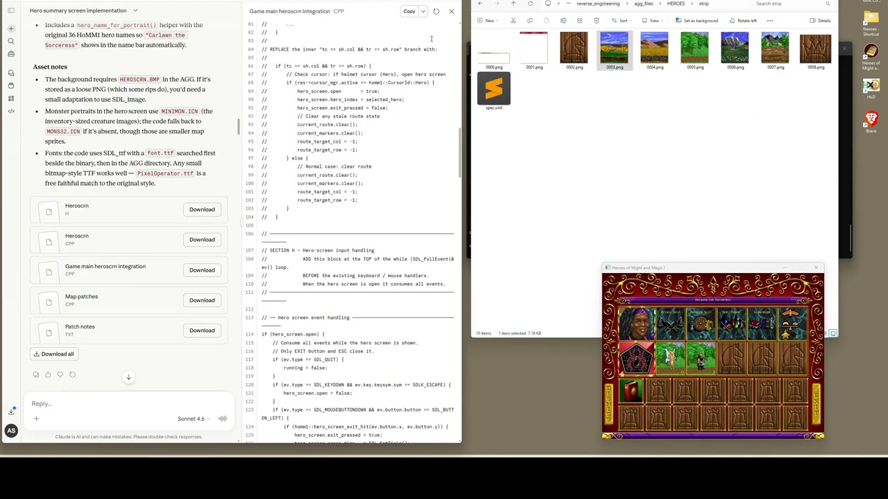 Rebuilding Heroes of Might & Magic 1 [Episode 9]: Coding the Hero Screen from Scratch