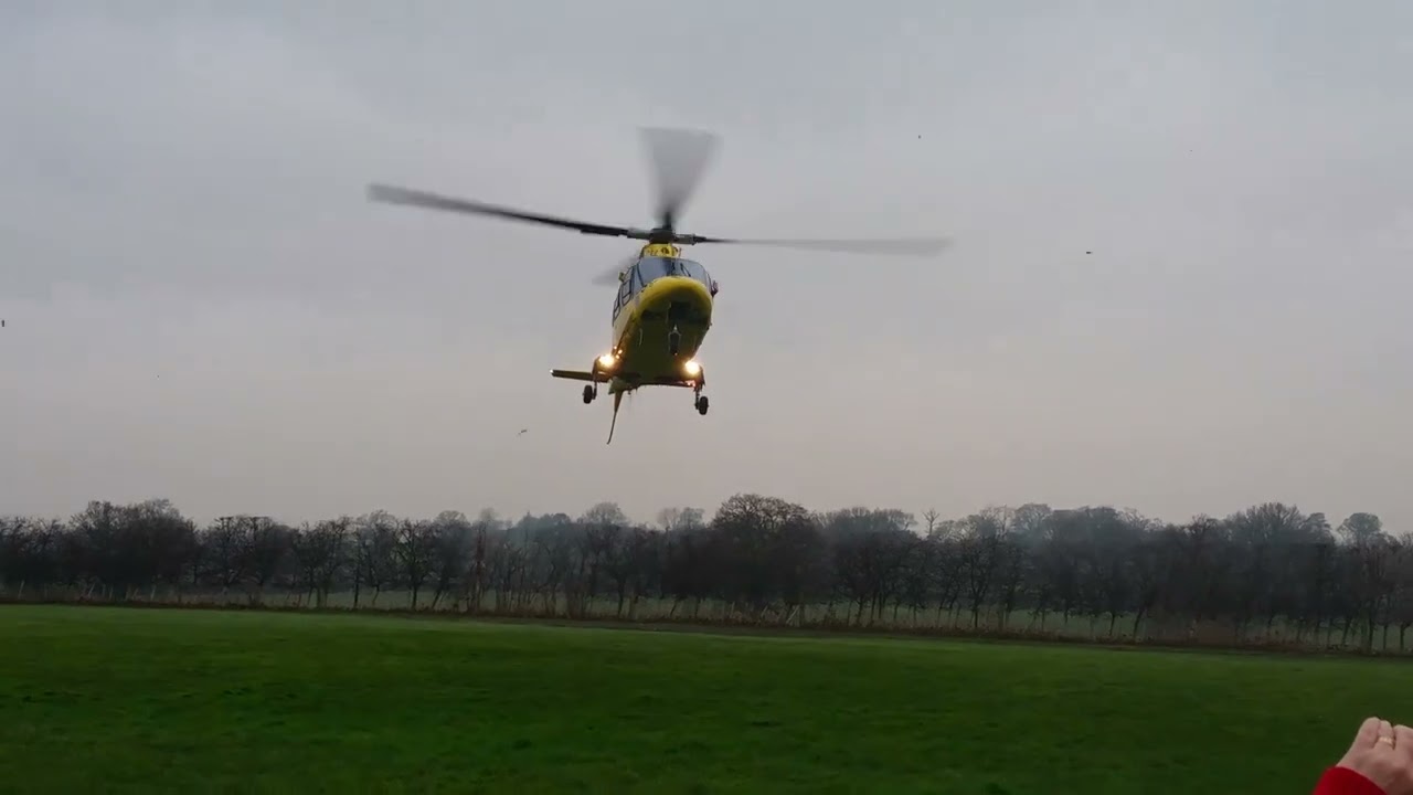 Two of the TAAS birds. The DLR Air Ambulance and the Children's Air Ambulance