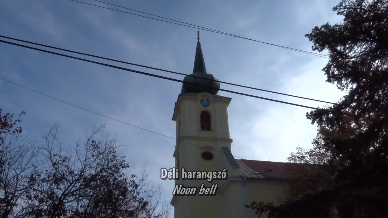 Dabas-Sári (H), Római katolikus templom harangozás a szentmisére és délben 2024.11.01. (FHD)