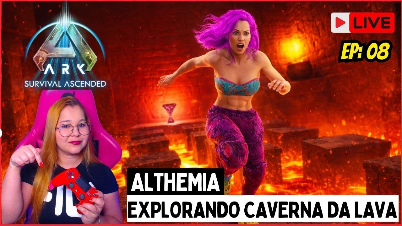 🔥ARK ASCENDED🔥 -  ALTHEMIA - Explorando caverna de lava 🌋 🏹🦖 !discord !servidor !pix
